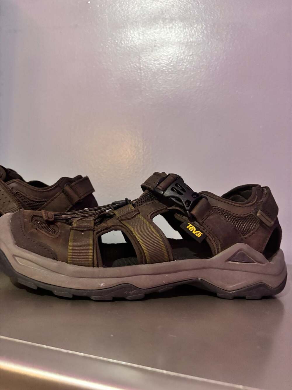 Teva Men's Omnium 2 Leather Turkish Coffee Fisherman Sandal - Picture 2 of 5